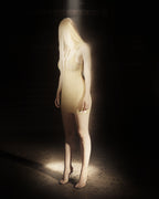 TWISTED SLIP DRESS BEIGE